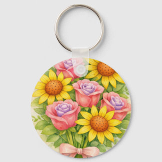 Floral Bouquet Key Ring
