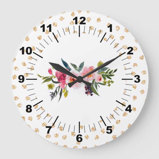 Floral Bouquet Large Clock (Front)