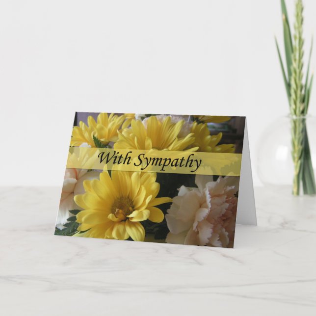 Floral Bouquet Large Font Sympathy Card (Front)