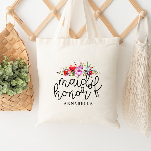 Floral Bouquet Maid of Honour Tote Bag