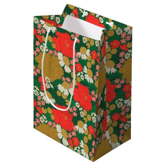 Floral Bouquet Medium Gift Bag (Front Angled)