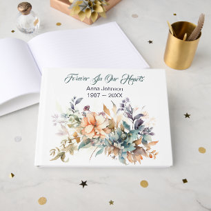 Floral Bouquet On White Guest Book