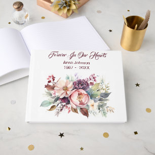 Floral Bouquet On White Guest Book