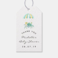 Floral Bouquet Parachute Baby Shower Thank You