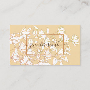Floral Bouquet Pattern Simple Coral Peach Elegant Business Card