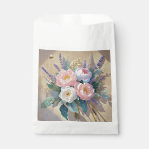 Floral Bouquet peonies lavender Favour Bags