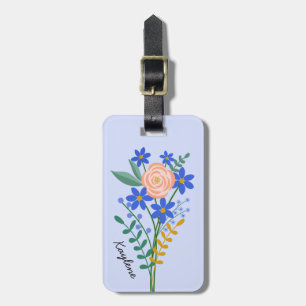 Floral Bouquet Personalised Luggage Tag