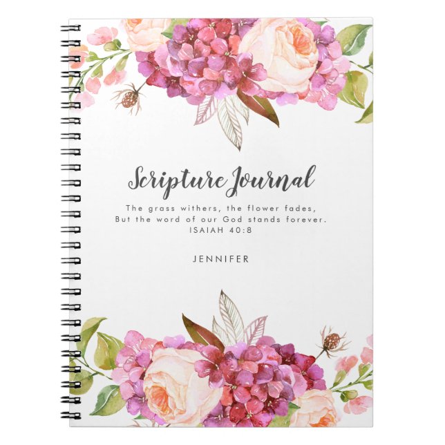 Floral Bouquet Personalised Scripture Journal (Front)