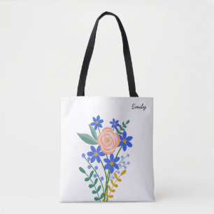 Floral Bouquet Personalised Tote Bag