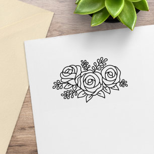 Floral Bouquet, Rose Flowers Posy Rubber Stamp