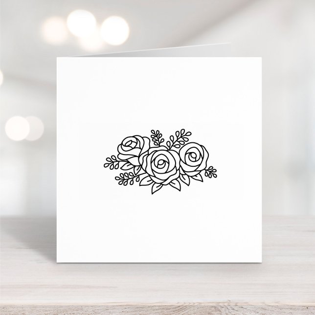 Floral Bouquet, Rose Flowers Posy Rubber Stamp (Creator Uploaded)