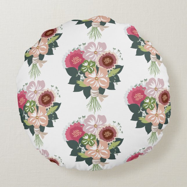 Floral Bouquet Round Cushion (Back)