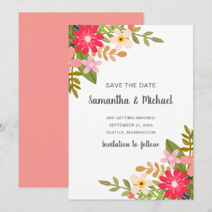 Floral Bouquet Save the Date Invitation