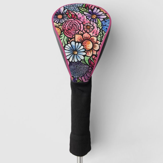 Floral Bouquet Spring Flower Golf Head Cover (Front)