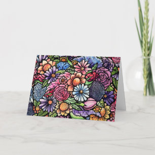 Floral Bouquet Spring Flower Thank You Card