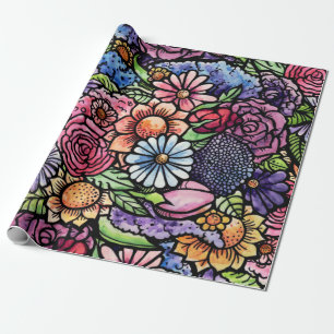 Floral Bouquet Spring Flower Wrapping Paper
