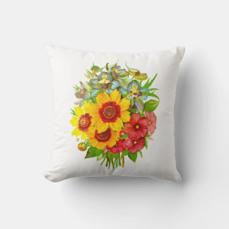 Floral Bouquet Throw Pillow