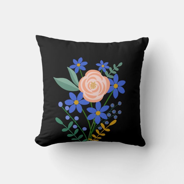 Floral Bouquet Throw Pillow (Front)