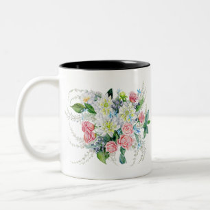 Floral Bouquet Two-Tone Coffee Mug