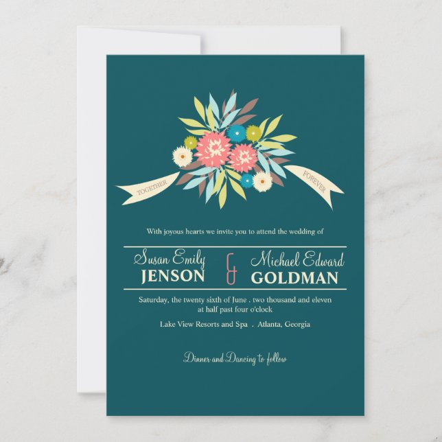 Floral Bouquet -wedding invitations (Front)