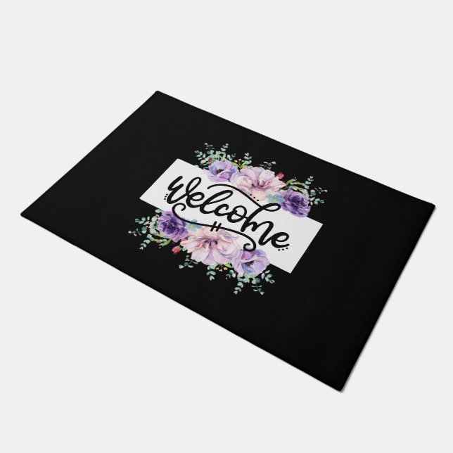 Floral Bouquet Welcome Doormat (Angled)