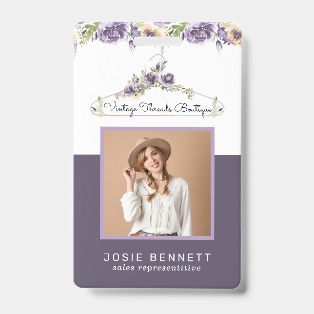 Floral Boutique Hanger | Employee Photo ID Badge (Front)