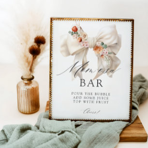 Floral Bow Baby in Bloom Baby Shower Mom-osa Bar Poster