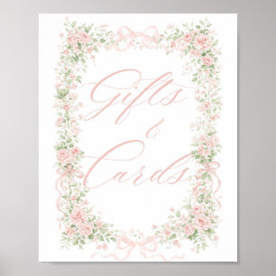 Floral Bow Baby in Bloom Girl Gifts and Cards Poster