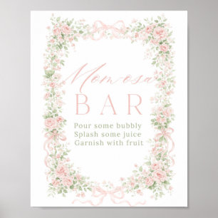 Floral Bow Baby in Bloom Girl Momosa Bar Poster