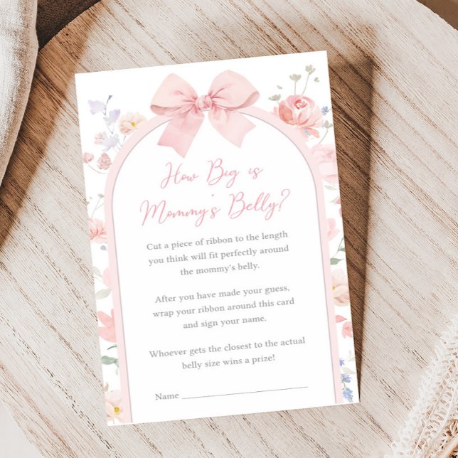 Floral Bow Baby in Bloom Shower How Big Is Game (Creator Uploaded)