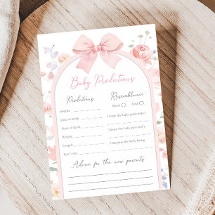 Floral Bow Baby in Bloom Shower Predictions Game