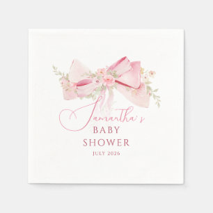 Floral Bow Elegant Flower Girl baby shower Napkin