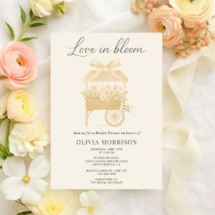 Floral Bow Love in Bloom Bridal Shower Invitation
