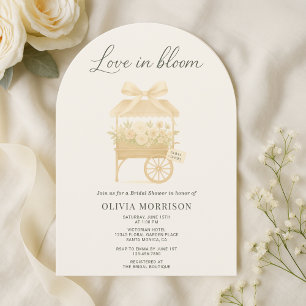 Floral Bow Love in Bloom Bridal Shower Invitation
