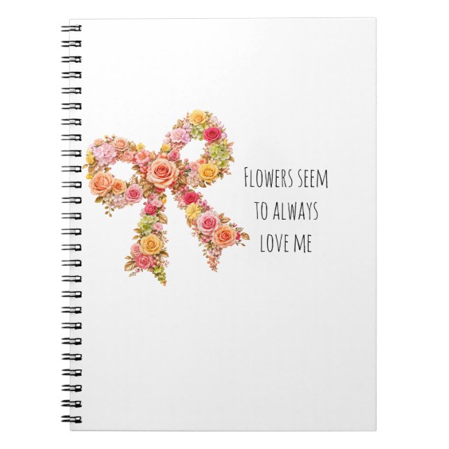 Floral Bow Notebook | Botanical Journal  (Front)