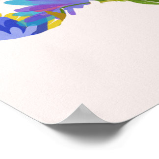 Floral Brain Design Poster