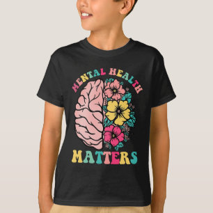 Floral Brain Mental Health Problem Therapist Wildf T-Shirt