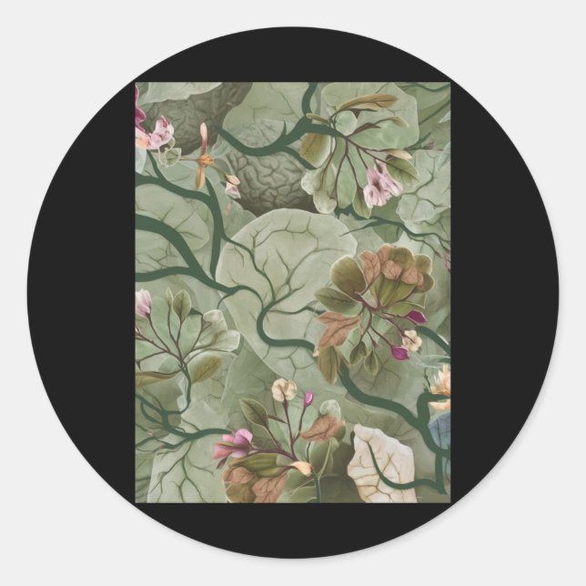 Floral Brain Pattern Sticker  (Front)