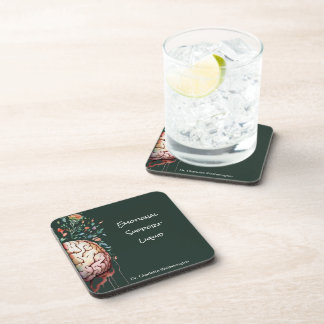 Floral Brain Therapist Emotional Support Liquid Coaster