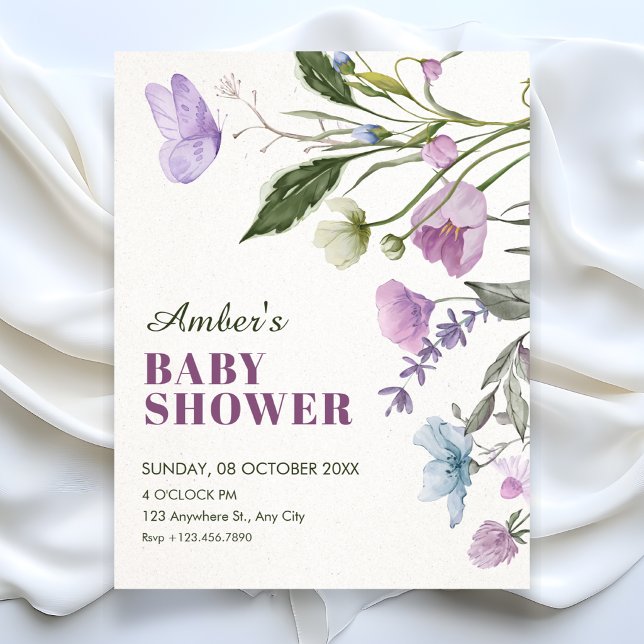 Floral branch baby shower invitation (Creator Uploaded)