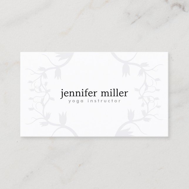 FLORAL BRANCHES in LIGHT GRAY Business Card (Front)