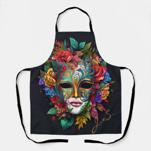 Floral Brazilian Carnival Mask Apron