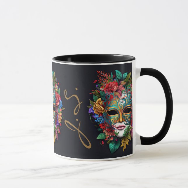 Floral Brazilian Carnival Mask Mug (Right)
