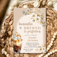 Floral brewed to perfection coffee birthday