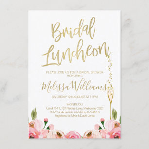 Floral Bridal Luncheon Invitation