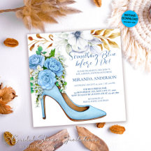 Floral Bridal Shoe Something Blue Bridal Shower