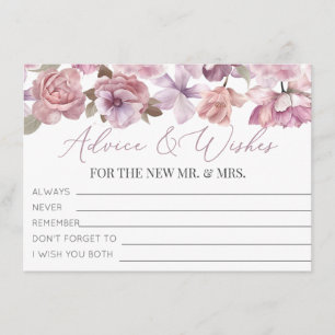 Floral Bridal Shower Advice and Wishes Enclosure Card