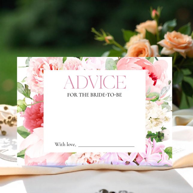 Floral Bridal Shower Advice for the Bride Card (Creator Uploaded)