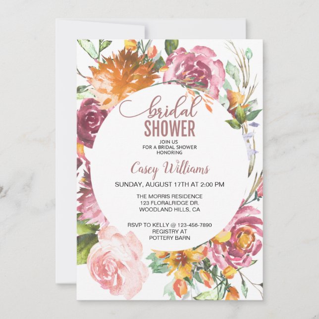 FLORAL BRIDAL SHOWER, BRIDAL SHOWER,  (Front)