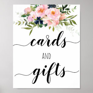 Floral Bridal Shower Cards & Gifts Poster